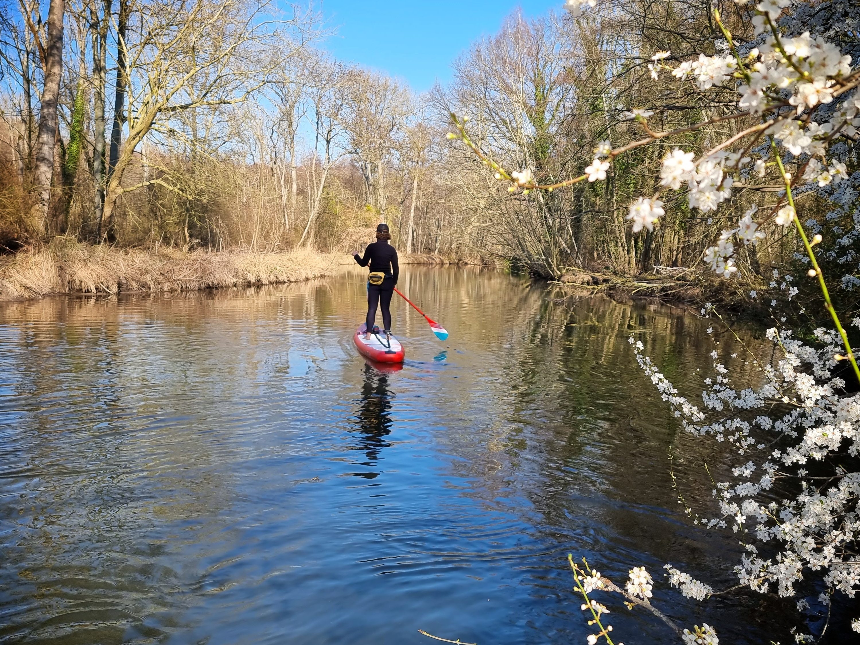 Stand up paddle en Essonne, sur la Juine.